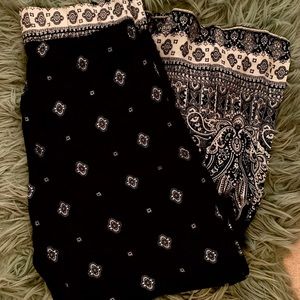 Black and White Bohemian Style Pants
